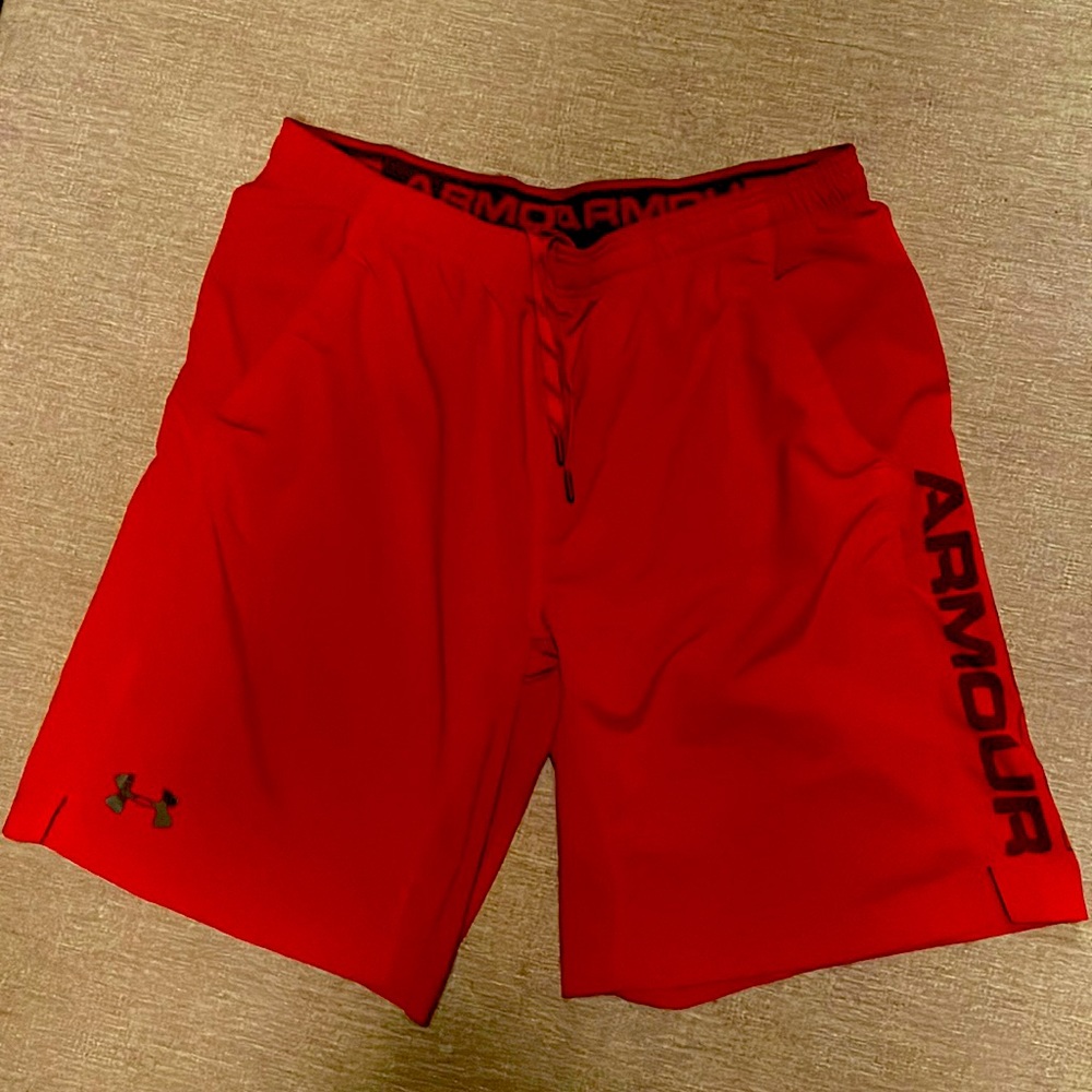 Red men’s Under Armour shorts